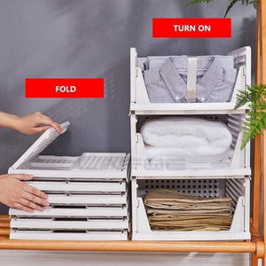 Multipurpose Foldable Stackable Wardrobe Clothes Organizer (3 Pack)