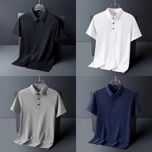 Poly Matte Solid Half Sleeves Mens Polo T-Shirt (4 Pack)