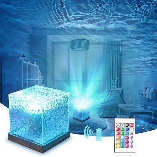 Rotating Water Ripple Night Aura Lamp