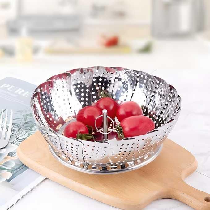 Stainless Steel Steamer basket for Veggie with Safety Tool