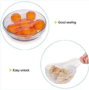 Reusable Elastic Food Storage Plastic Covers (100 Pack)