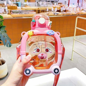 Kids Cute Sipper Water Bottle (Straw & Strap)