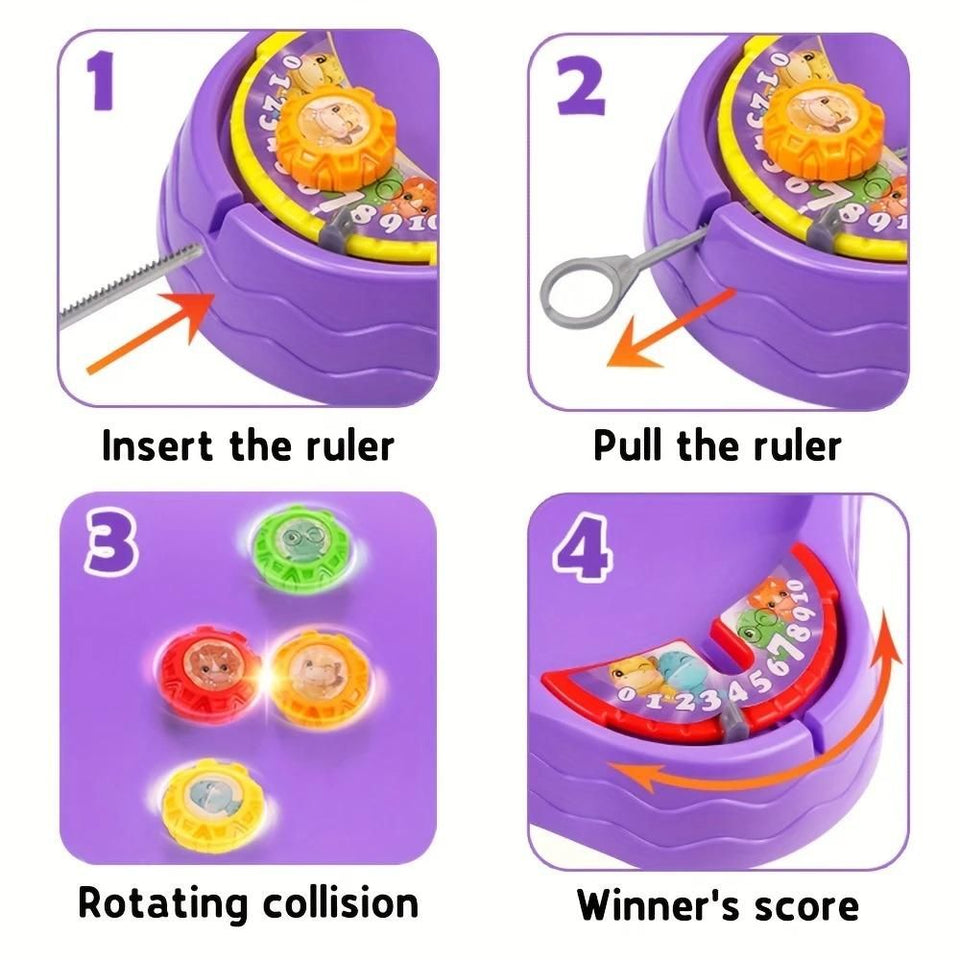 Kid's Dino Battle Gyro Spinning Toys & Fun Board Games