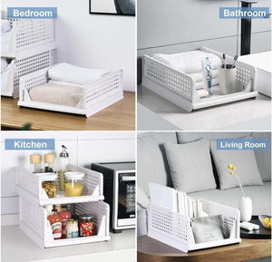 Multipurpose Foldable Stackable Wardrobe Clothes Organizer (3 Pack)