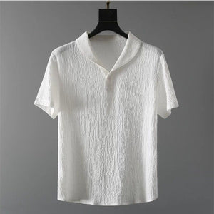 Men's Crinkled Co-Ord Set White