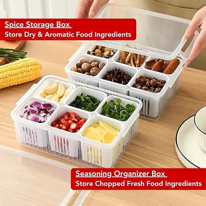 Food Storage Box With Lid and 6 areas