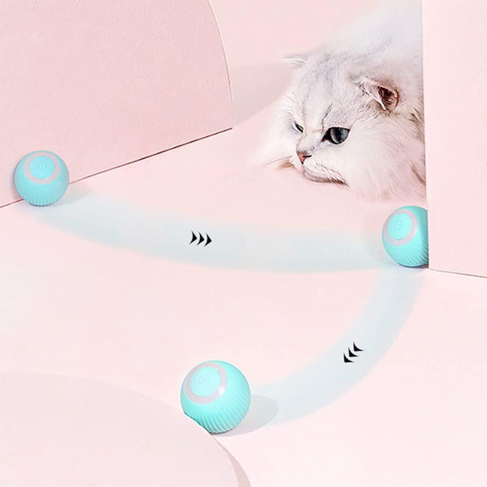 Rechargeable Rotating Cat Toy Ball with LED