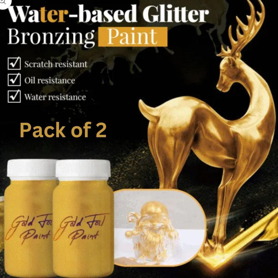 Water-based Glitter Bronzing Paint metallic paint 100g (2 Pack)