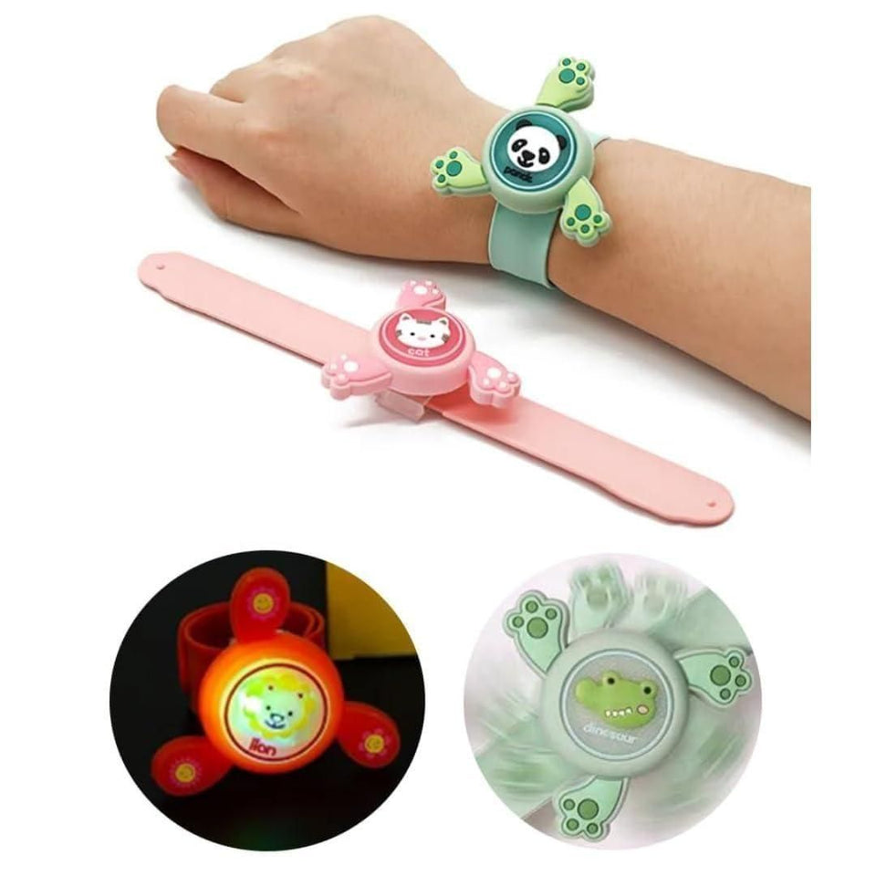 Kids LED Light Spinning Slap Band