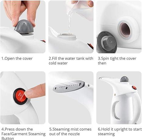 Portable Handheld Garment/Facial Vapor Steamer (Multicolour)