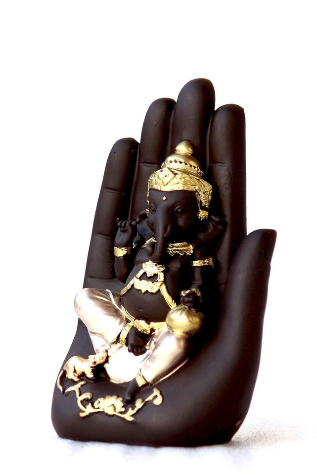 Golden Handcrafted Palm Ganesha