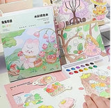 Kid's Cartoon Art Coloring Painting Set