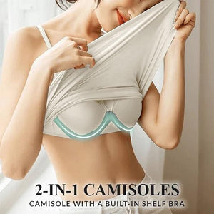 Women's Loose Cami with Built-in Tank Top (2 Pack)