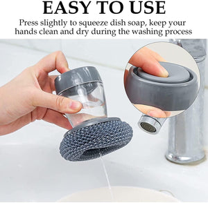 Kitchen Soap Dispensing Palm Brush (2 Pack)
