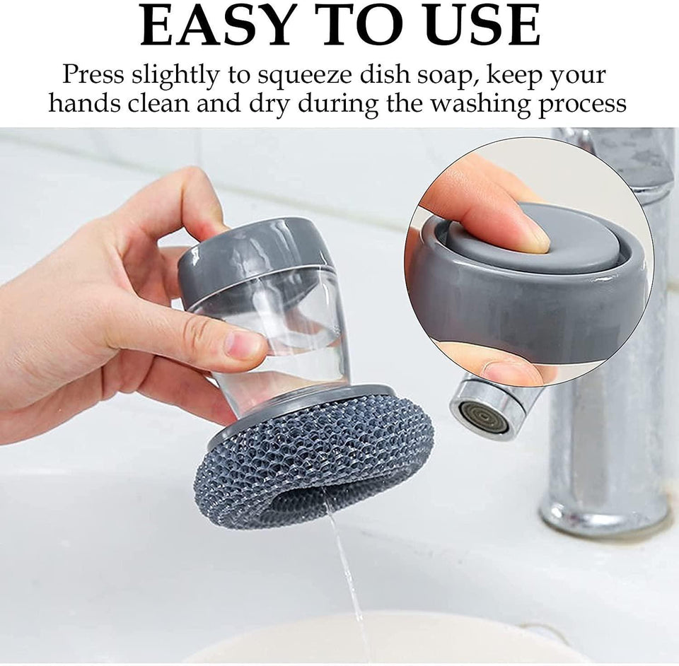 Kitchen Soap Dispensing Palm Brush (2 Pack)