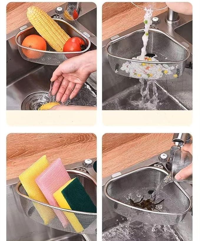 Stainless Steel Kitchen Sink Drain Basket Triangle Shape