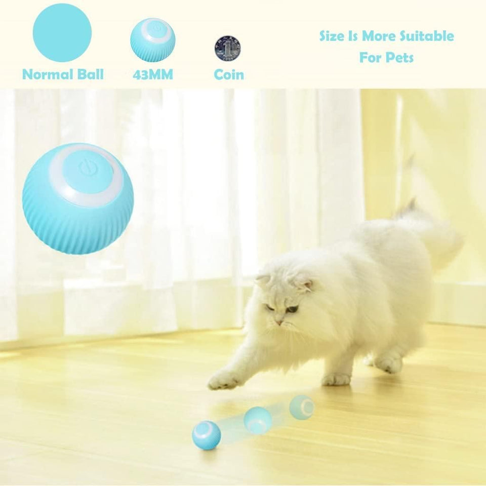 Rechargeable Rotating Cat Toy Ball with LED
