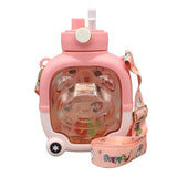 Kids Cute Sipper Water Bottle (Straw & Strap)