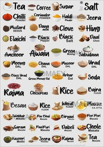Waterproof Kitchen Spice Jar Label Stickers ( 60 Stickers)