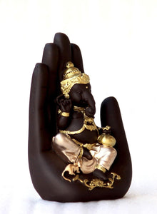 Golden Handcrafted Palm Ganesha