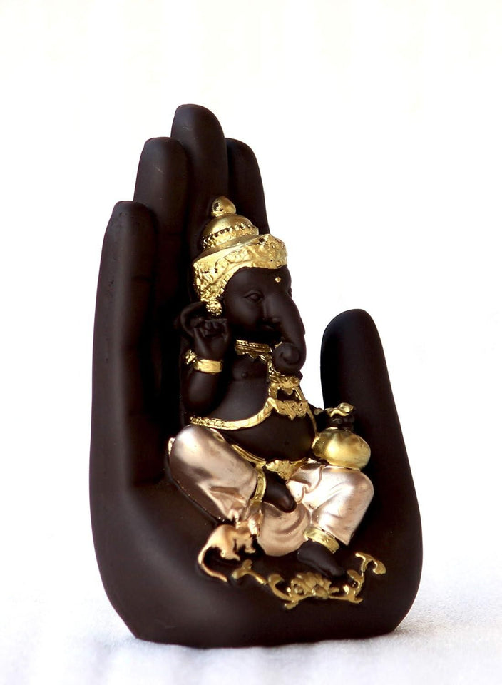 Golden Handcrafted Palm Ganesha