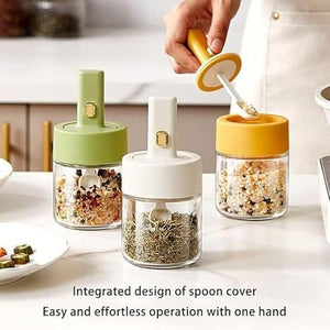 Luxury Seasoning Glass with Integrated Spoon Lid