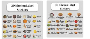 Waterproof Kitchen Spice Jar Label Stickers ( 60 Stickers)