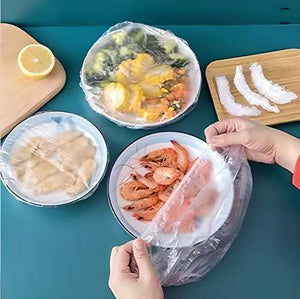 Reusable Elastic Food Storage Plastic Covers (100 Pack)