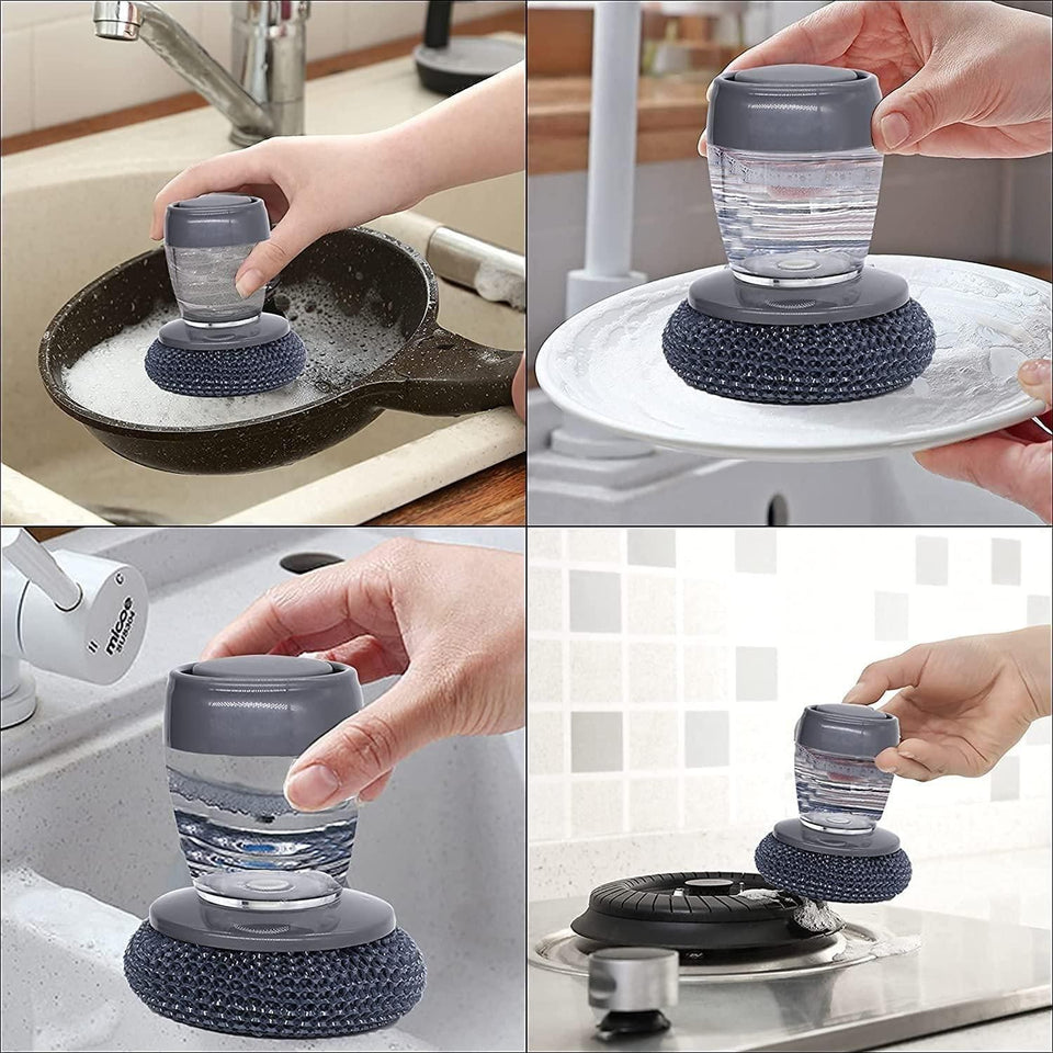 Kitchen Soap Dispensing Palm Brush (2 Pack)